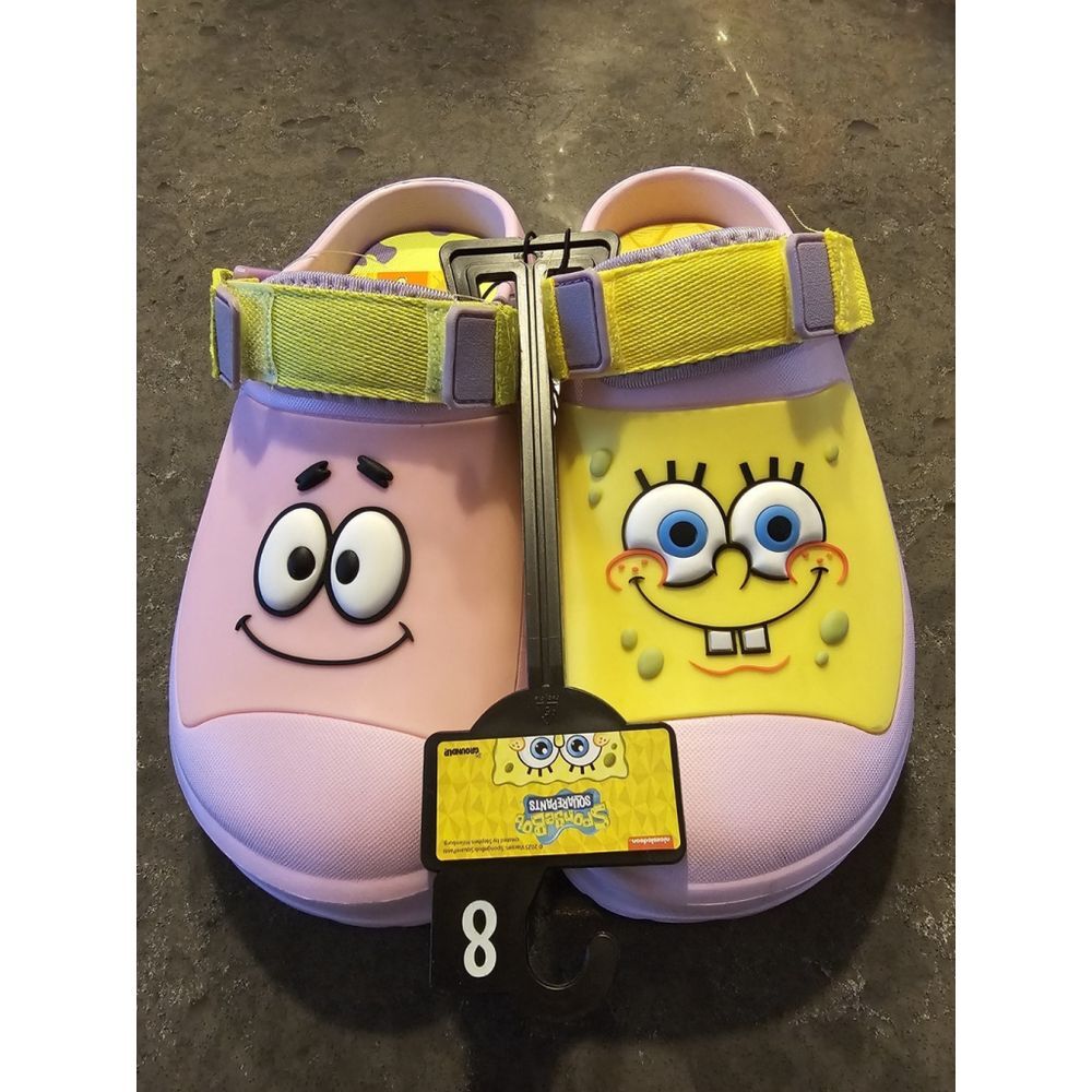 SpongeBob SquarePants & Patrick Star Sandals Shoes Ground Up Unisex Sz 8 NWT